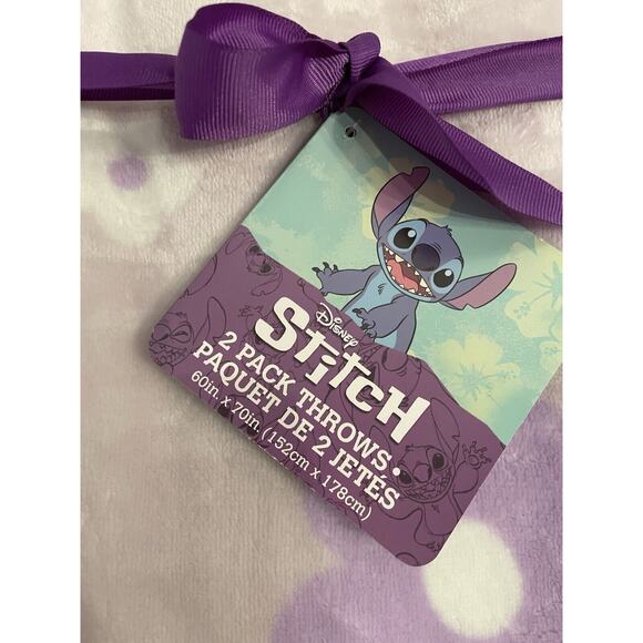Disney 2-Pk Lilo & Stitch & Angel Fleece Blanket Plush Throw 60x70 NEW - Picture 3 of 5
